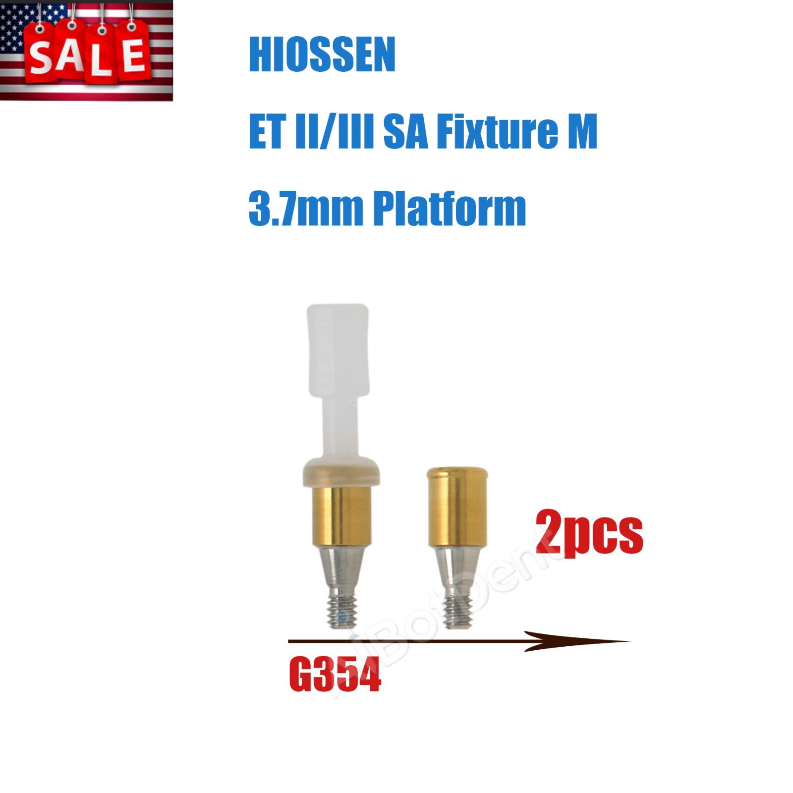 US Dental Hiossen ET I/II Mini Implant Abutment Set 1-6mm, PEEK Caps 1-5PCS Kit