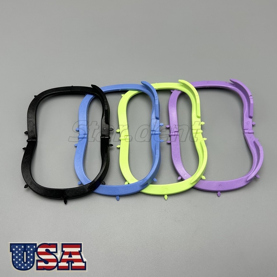 10*Dental Rubber Dam Frame Foldable Autoclavable Plastic Spreading Rubber Dam
