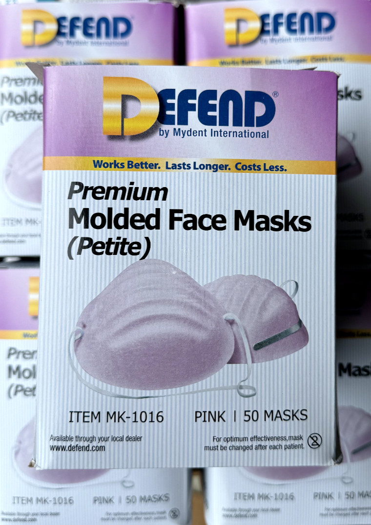 Defend Dental Medical Premium Pink Molder Face Masks Petite MK-1016 50/Box