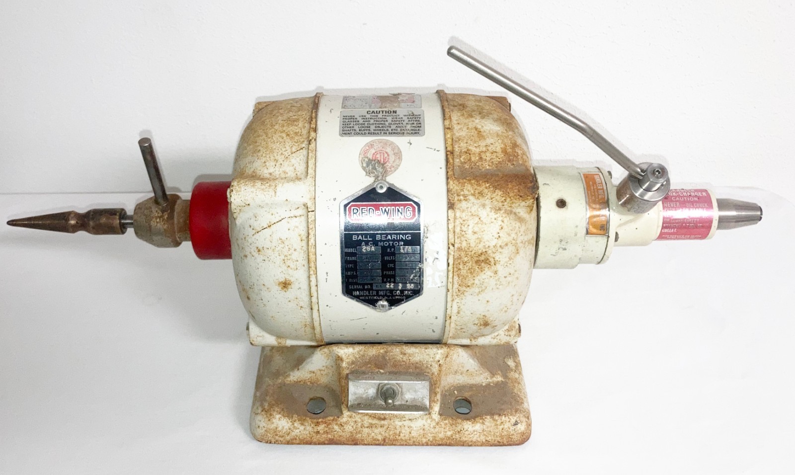 Handler Red-Wing 26A Dental Lathe 1/4 HP Motor with Refurbished Chuk Changer