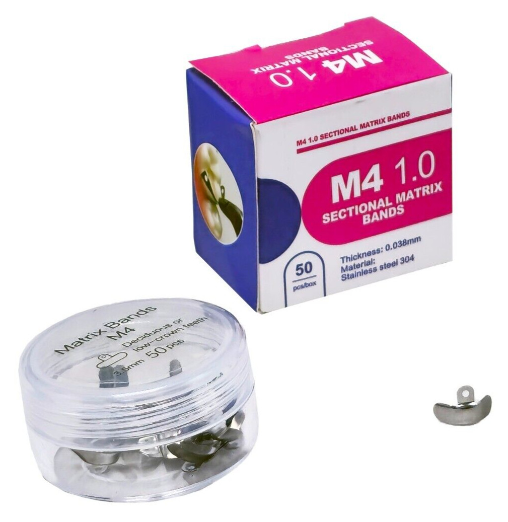 Dental Sectional Matrix, M4 1.0 Matrices Refill, All Sizes 50/PACK-Redland