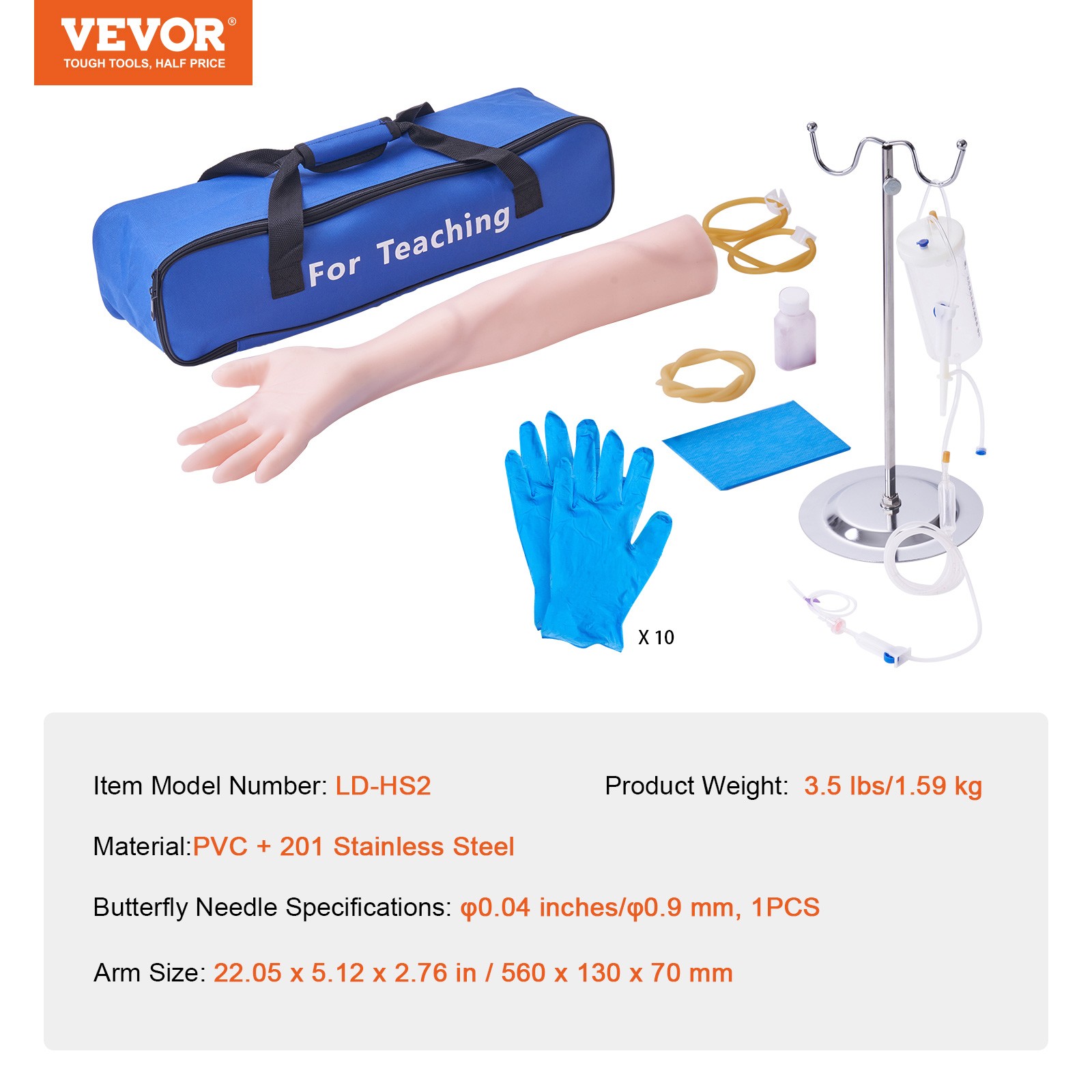 VEVOR IV Practice Kit Phlebotomy Venipuncture Practice Arm for Students Nurses