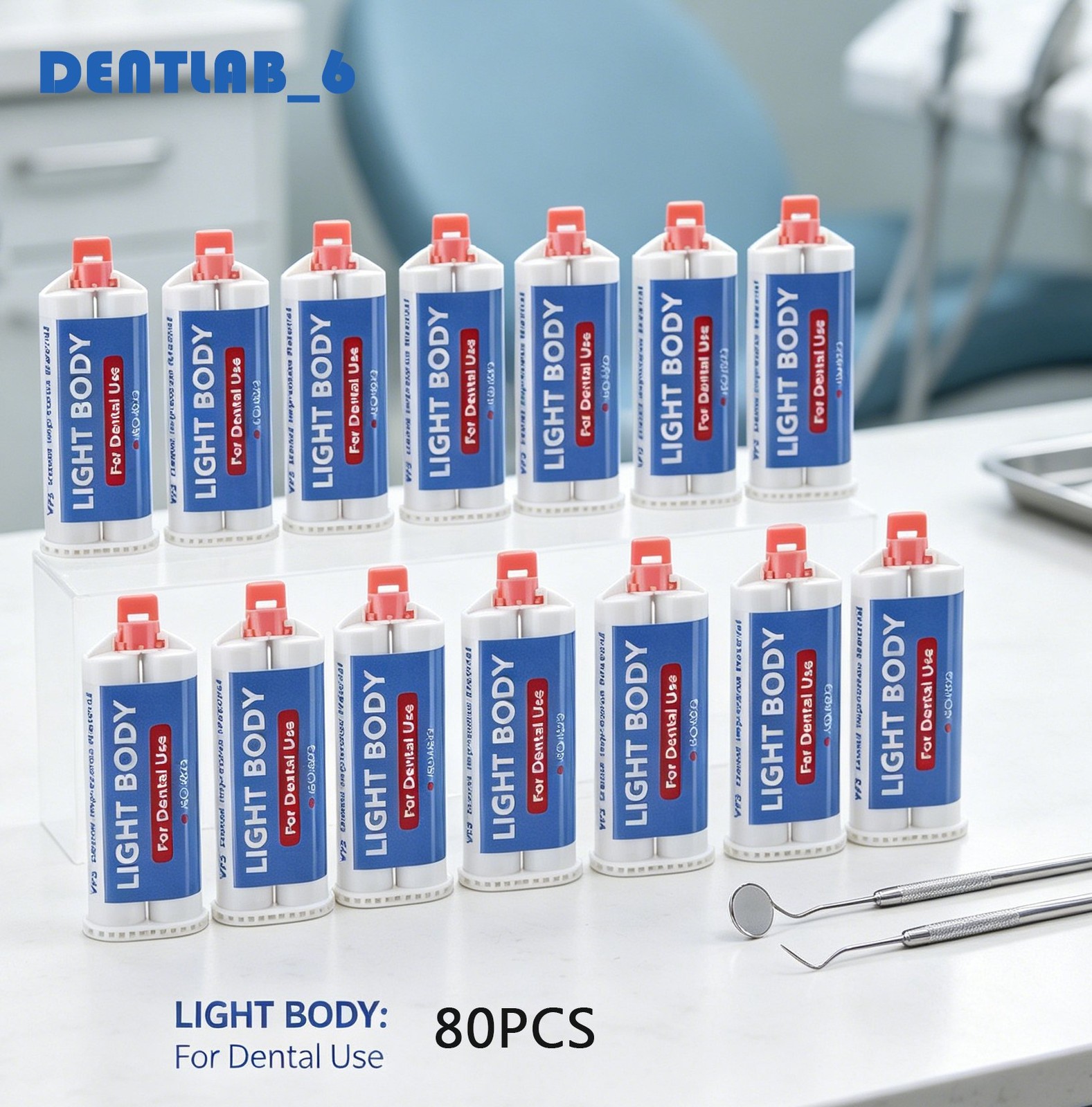 80PCS Dental Light Body Fast Rapid Set Dental Impression Material 50mL VPS PVS