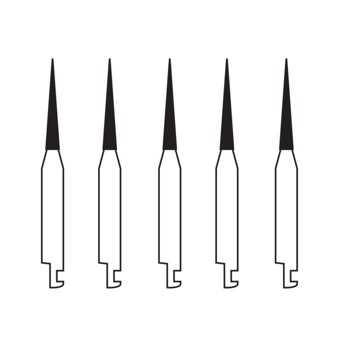 Pivo Taper Conical End Contra-angle Diamond Bur CA – TC-11 (Pack Of 5