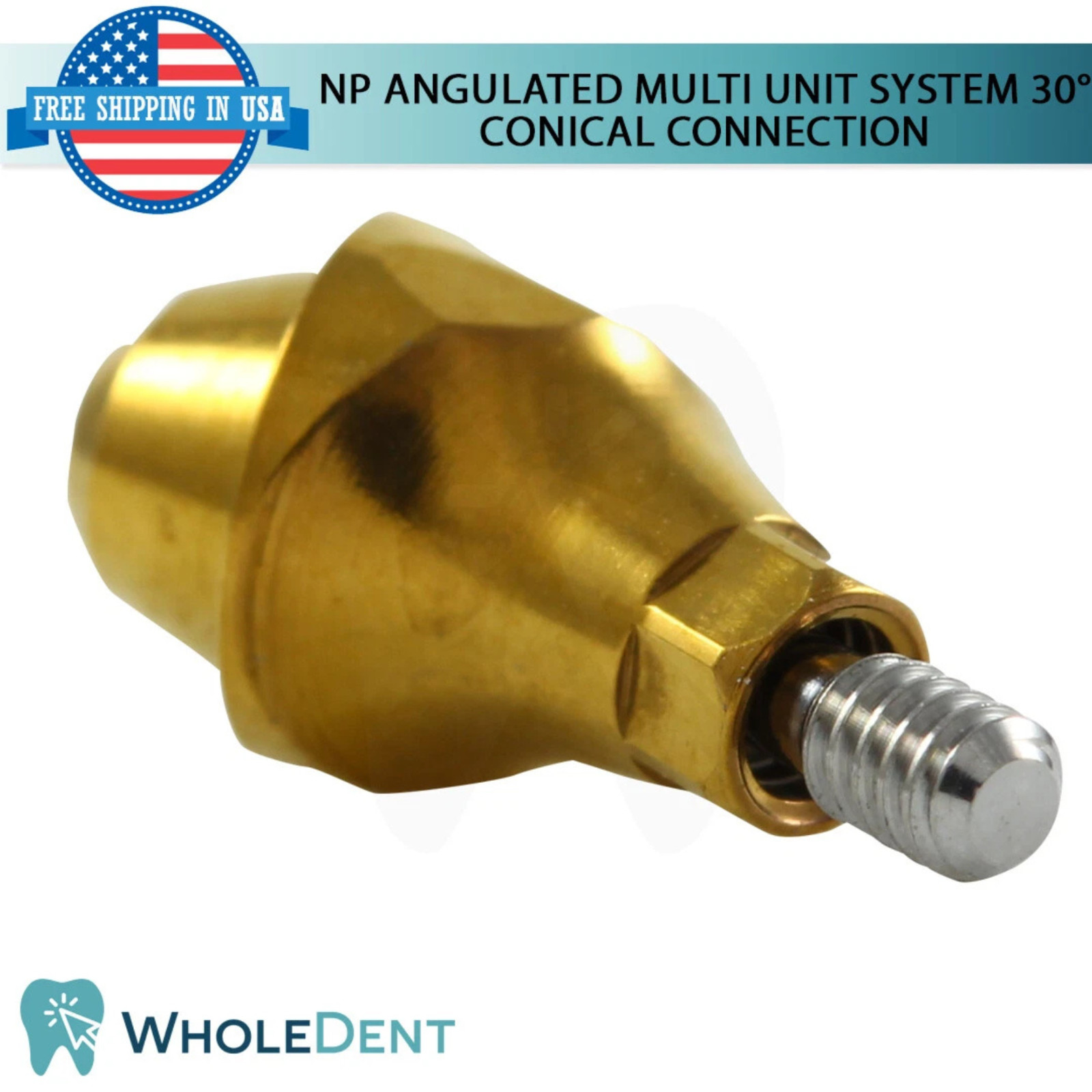10x Dental Angled 30° Multi Unit 1.6 Prosthetic Titanium Sleeve NP Conical 2.25