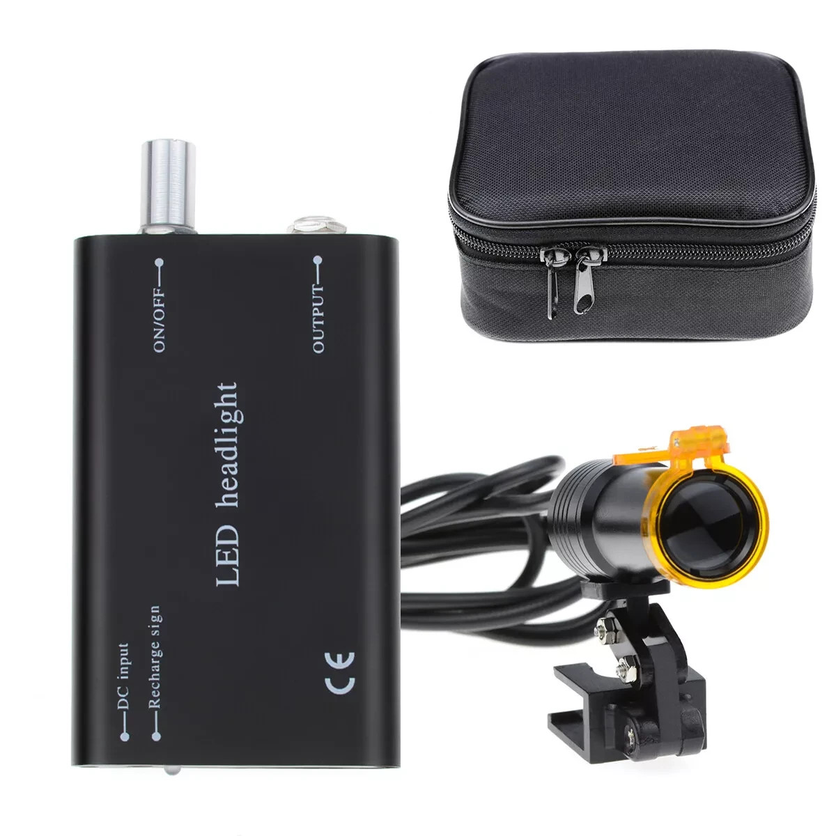 5W LED Dental Headlight for Binocular Loupe Battery Filter Metal Plastic Clip