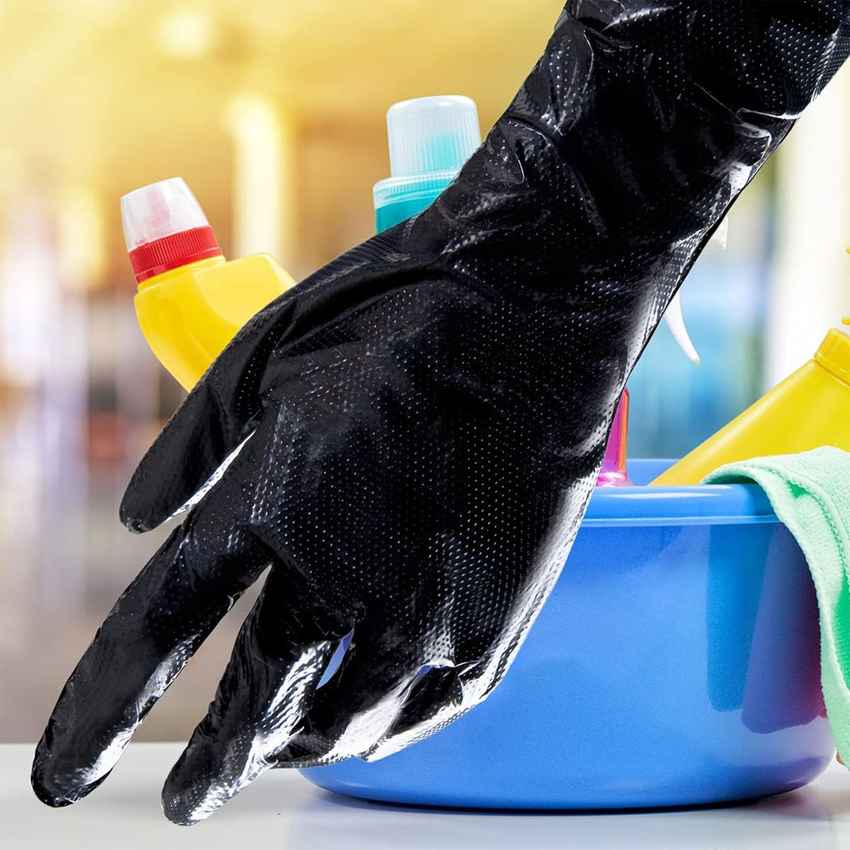 20″ Elbow-Length Long Polyethylene (PE) Disposable Gloves, Long Plastic Gloves F