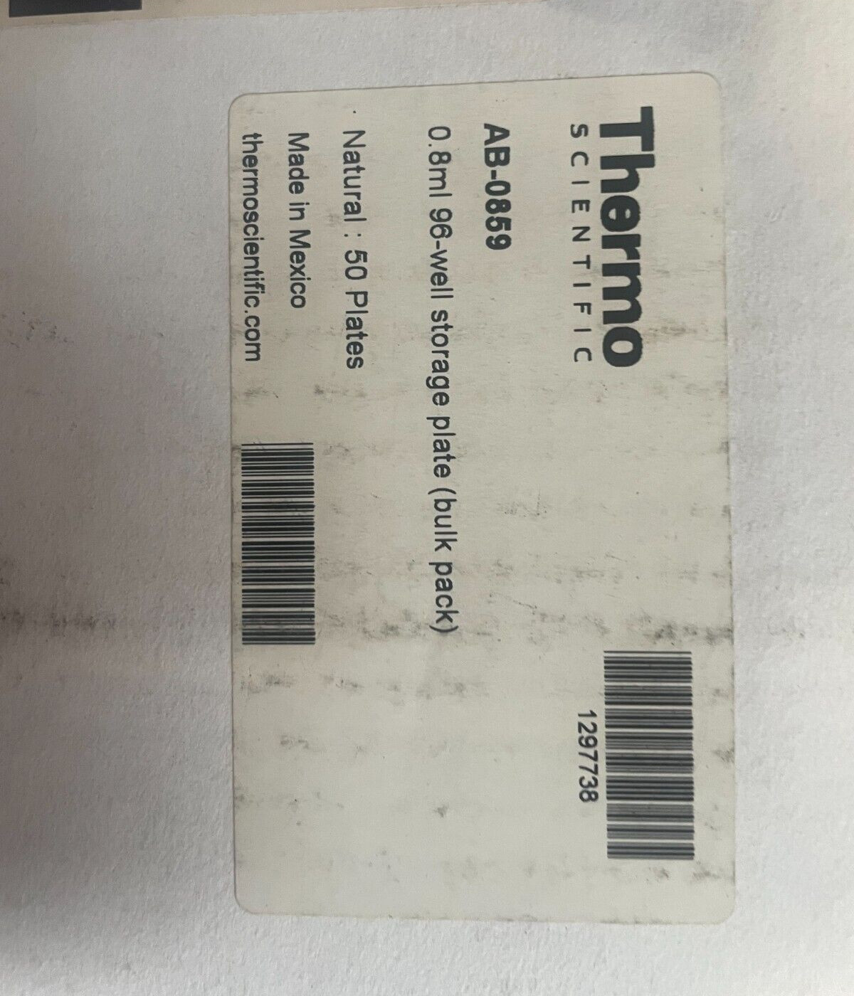 Thermo Scientific AB-0859 0.8 ml, 96 Well Storage Plates (Case of 50)