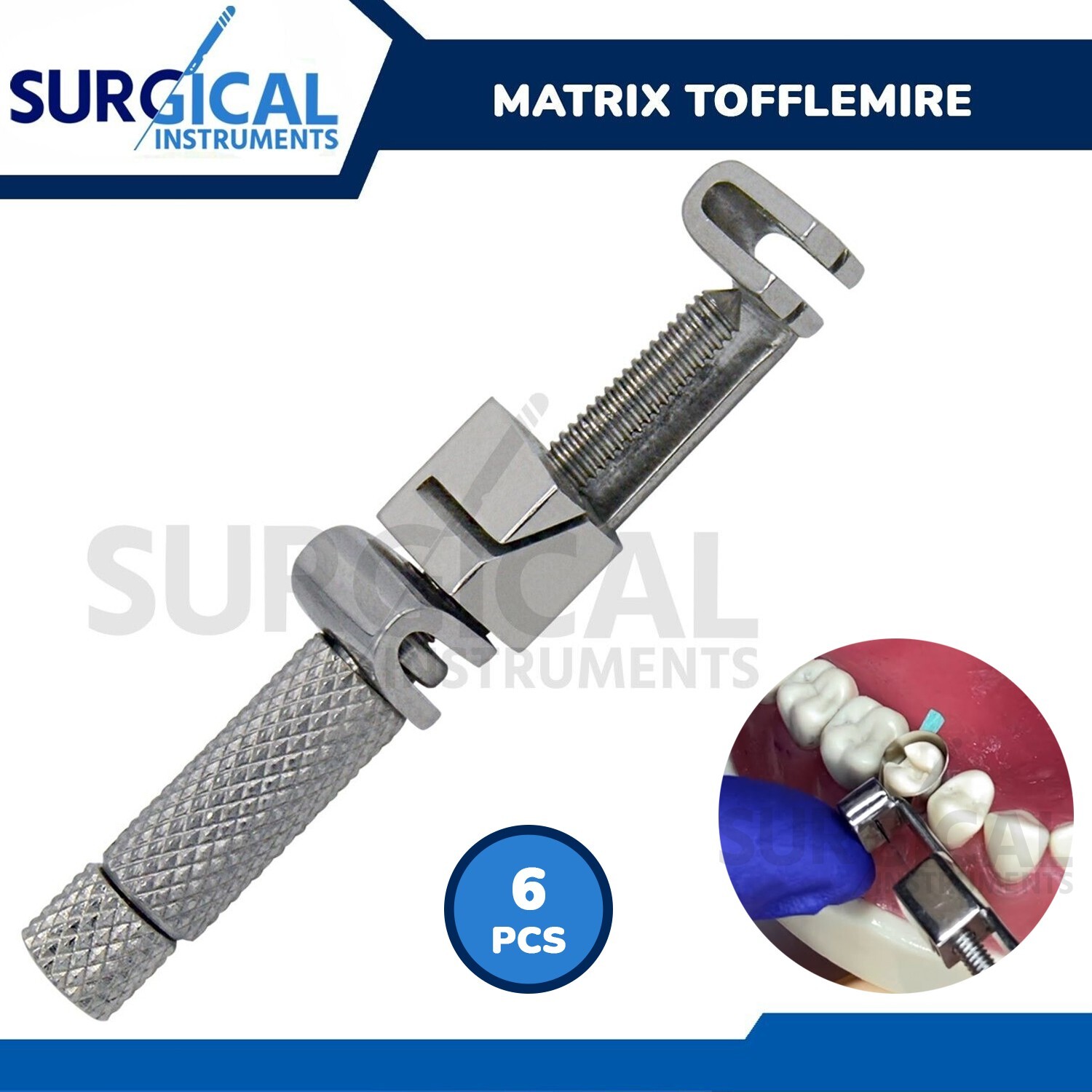 6 Pcs Matrix Tofflemire Retainer Universal Bands Dental Stainless German Grade