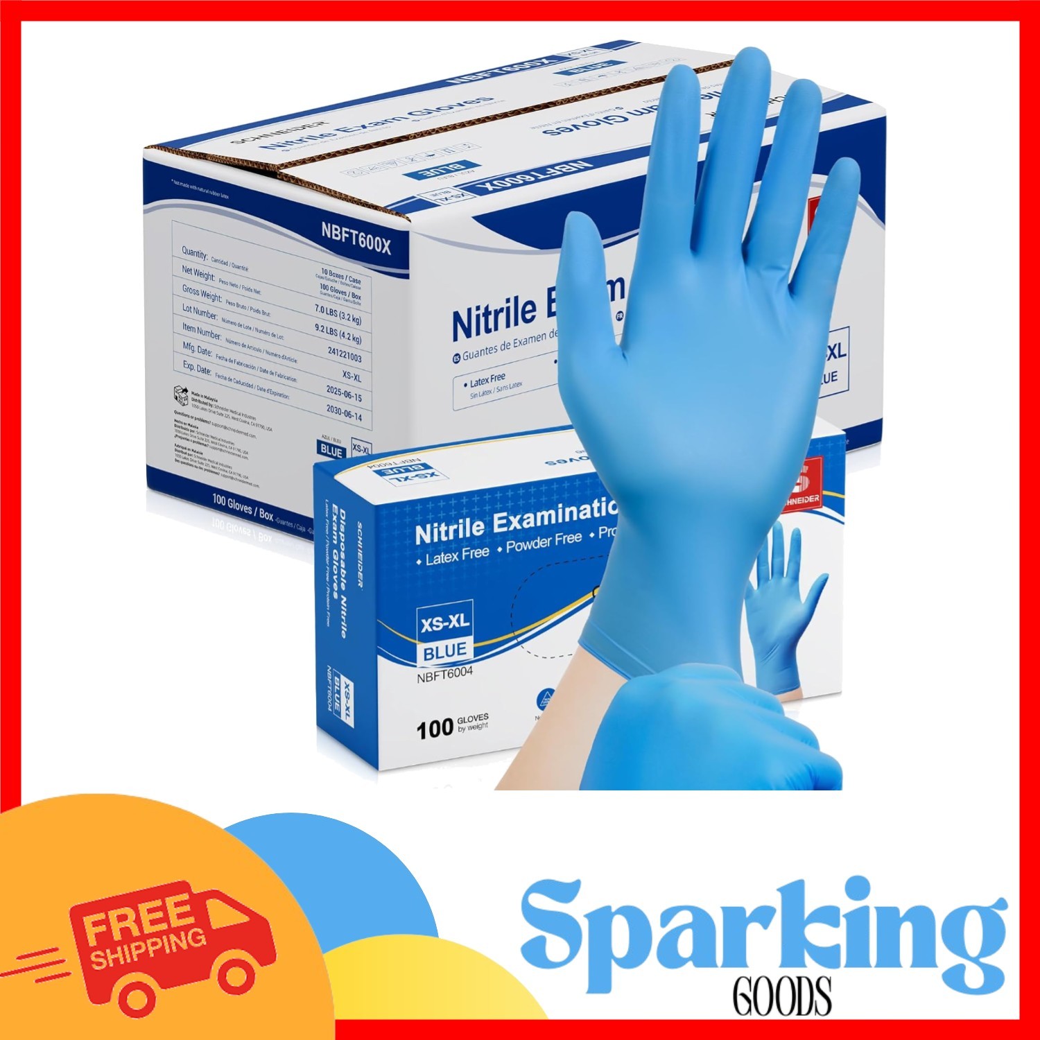 1000 Count Powder-Free Blue Nitrile Gloves, Large Size – Versatile & Comfortable