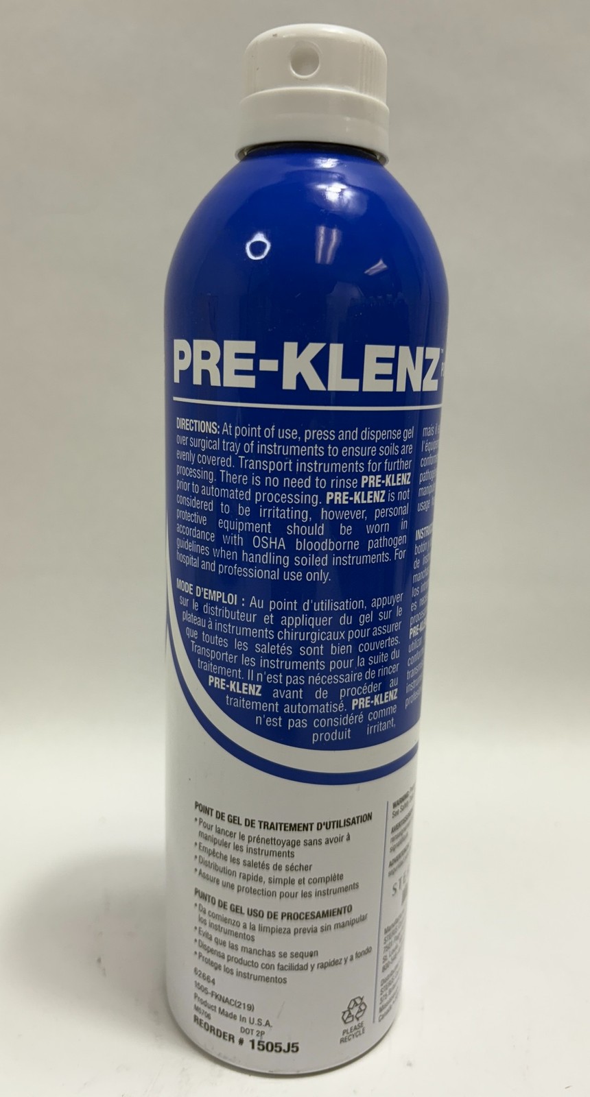 Steris Pre-Klenz Instrument Pre-Cleaner Gel 13.5 oz Surgical Use Set of 6