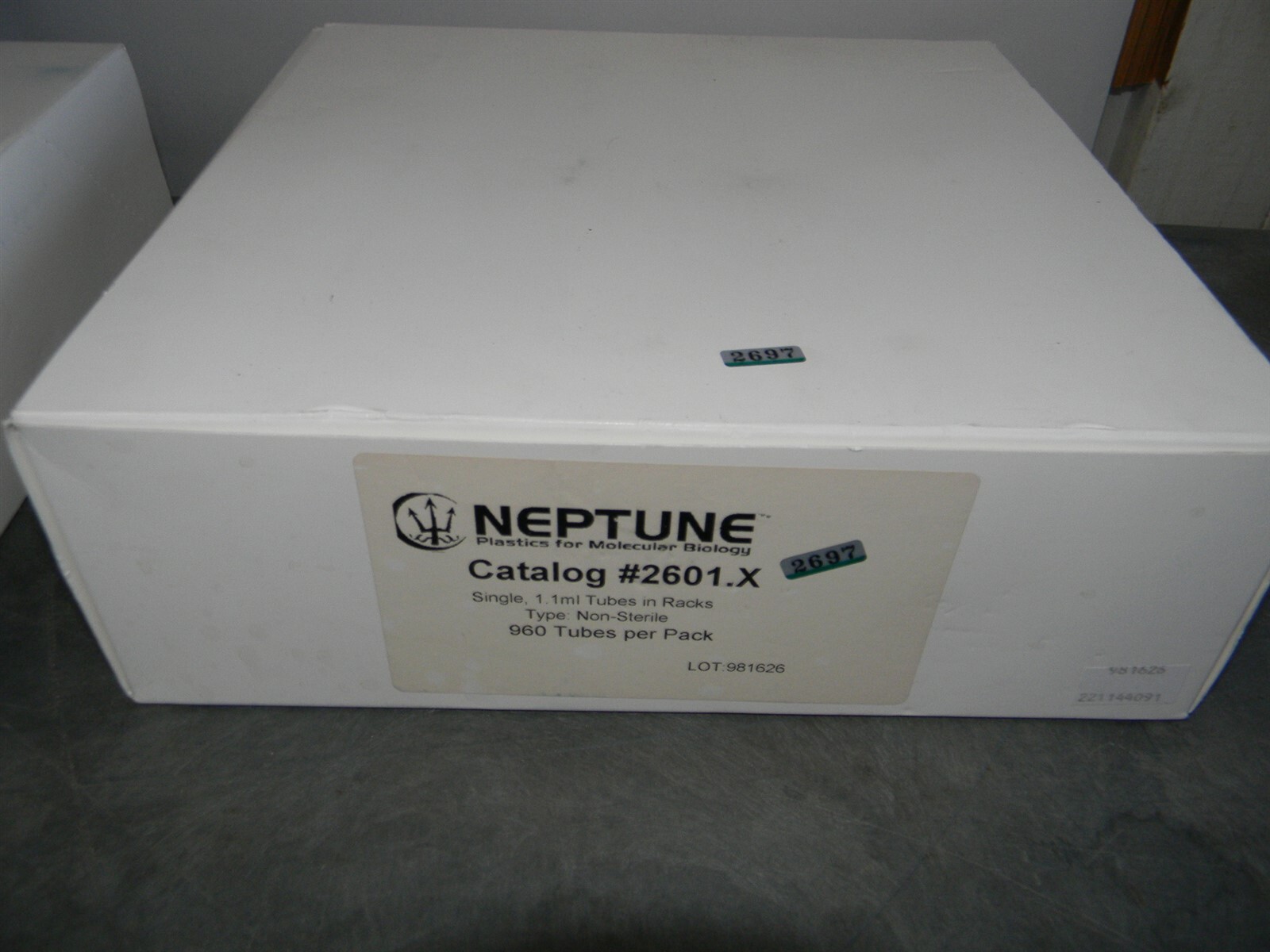 Neptune 2601.X Single 1.1ml Tubes in 10 Racks, Non Sterile, 960 Tubes Per Pack