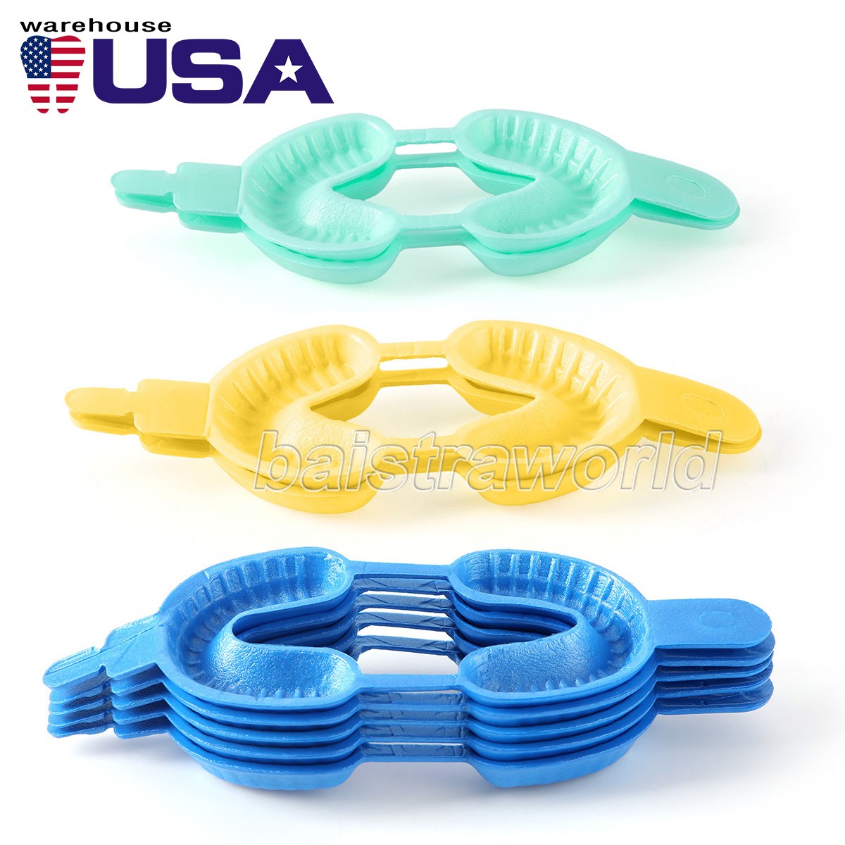 Disposable Dental Fluoride Foam Trays Materials Dual Arch Trays For Gel or Foam