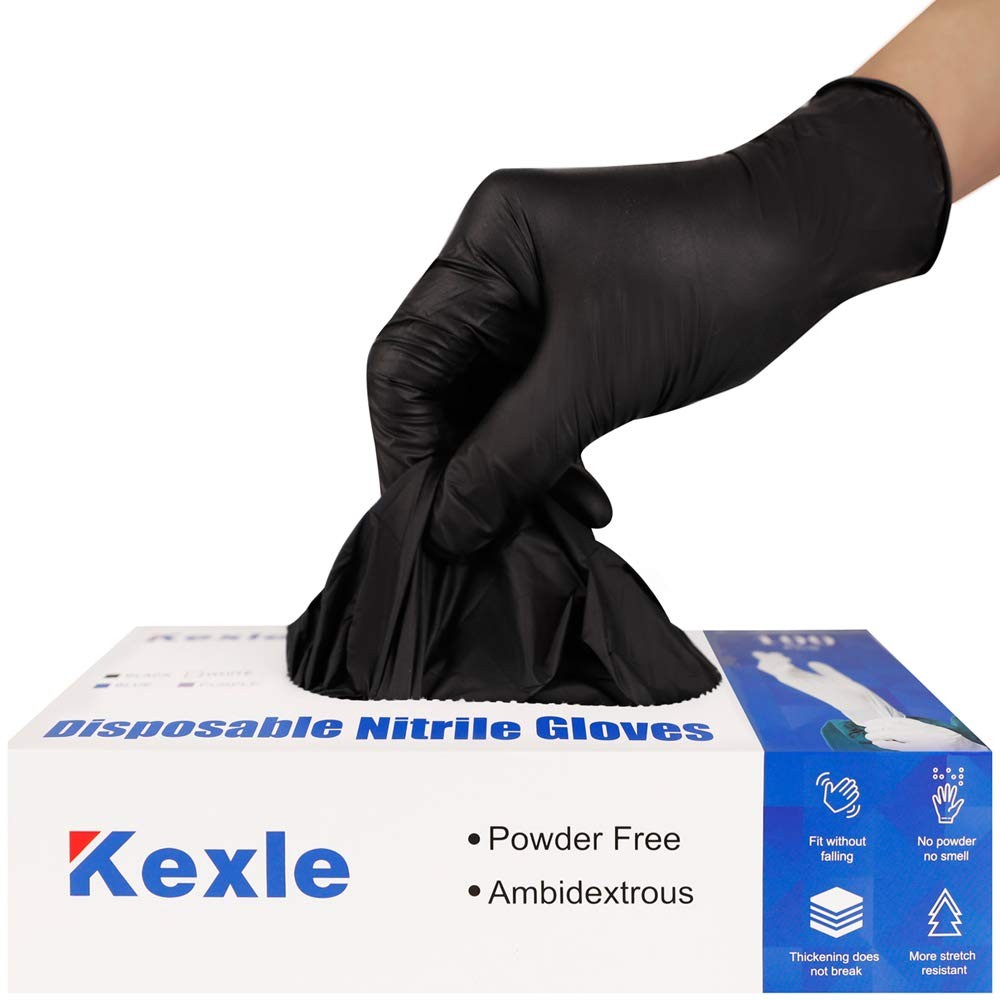 Nitrile Disposable Gloves Pack of 100, Latex Free Safety Working Gloves for F…