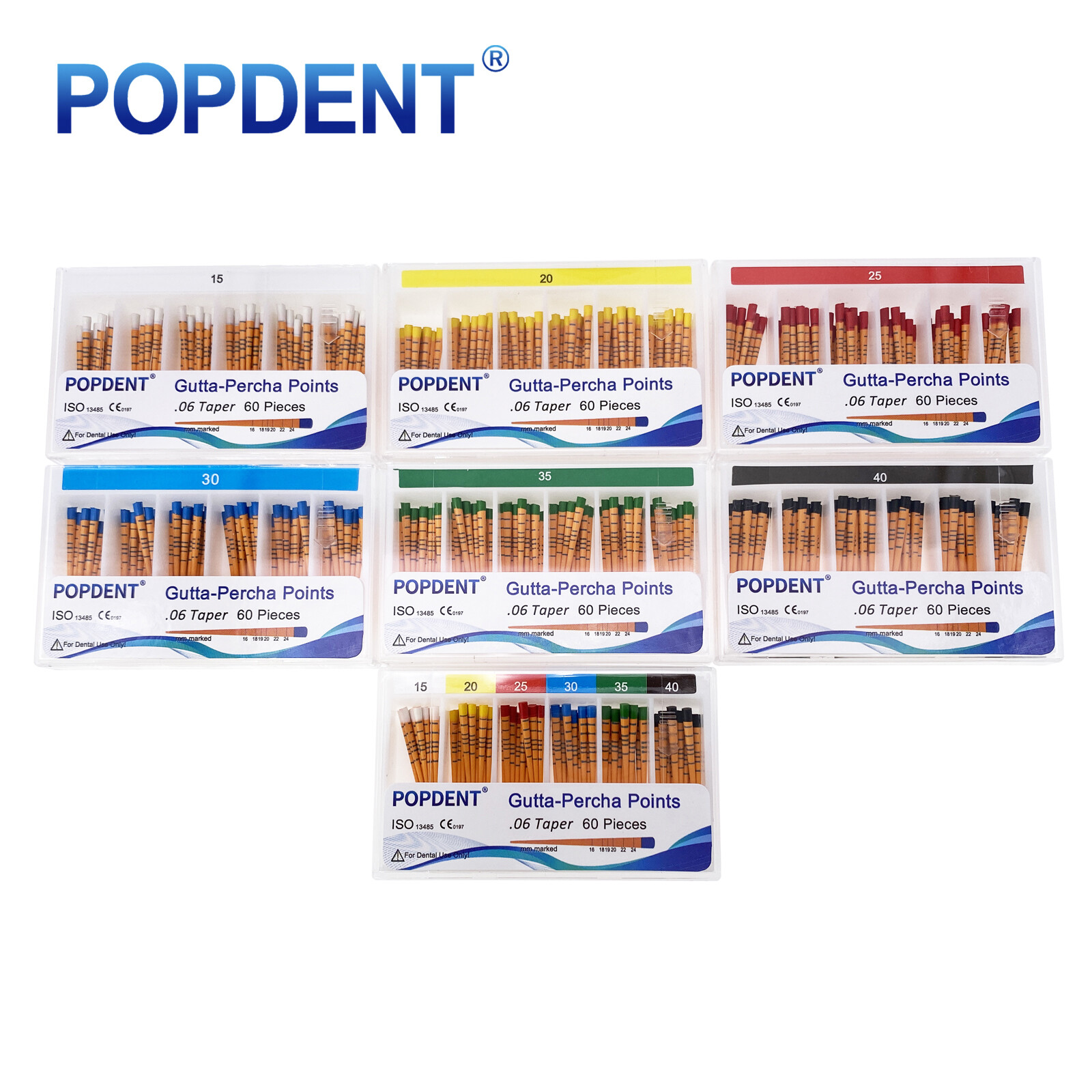 GUTTA PERCHA POINTS Taper 0.4 or 0.6, or Standart Taper, All Sizes Dental Meta
