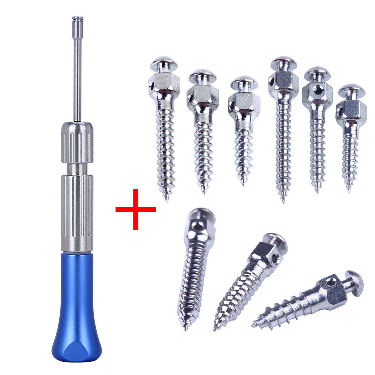 Dental Ortho Mini Implant Driver & 3 Packs Mini Screw Self-taping 6/8/10/12mm
