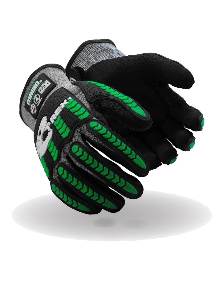 Magid T-Rex Flex Series Ansi Cut Level A9 Knit Impact Glove 3 Pairs Nitrix Palm