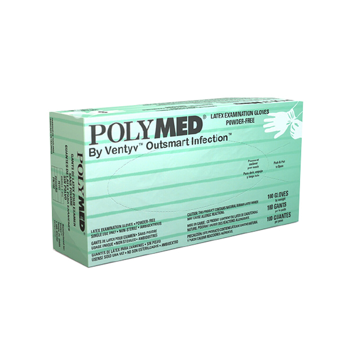 Polymed Latex Gloves – SMALL 1000/case Powder-Free, Micro-rough Textured surface