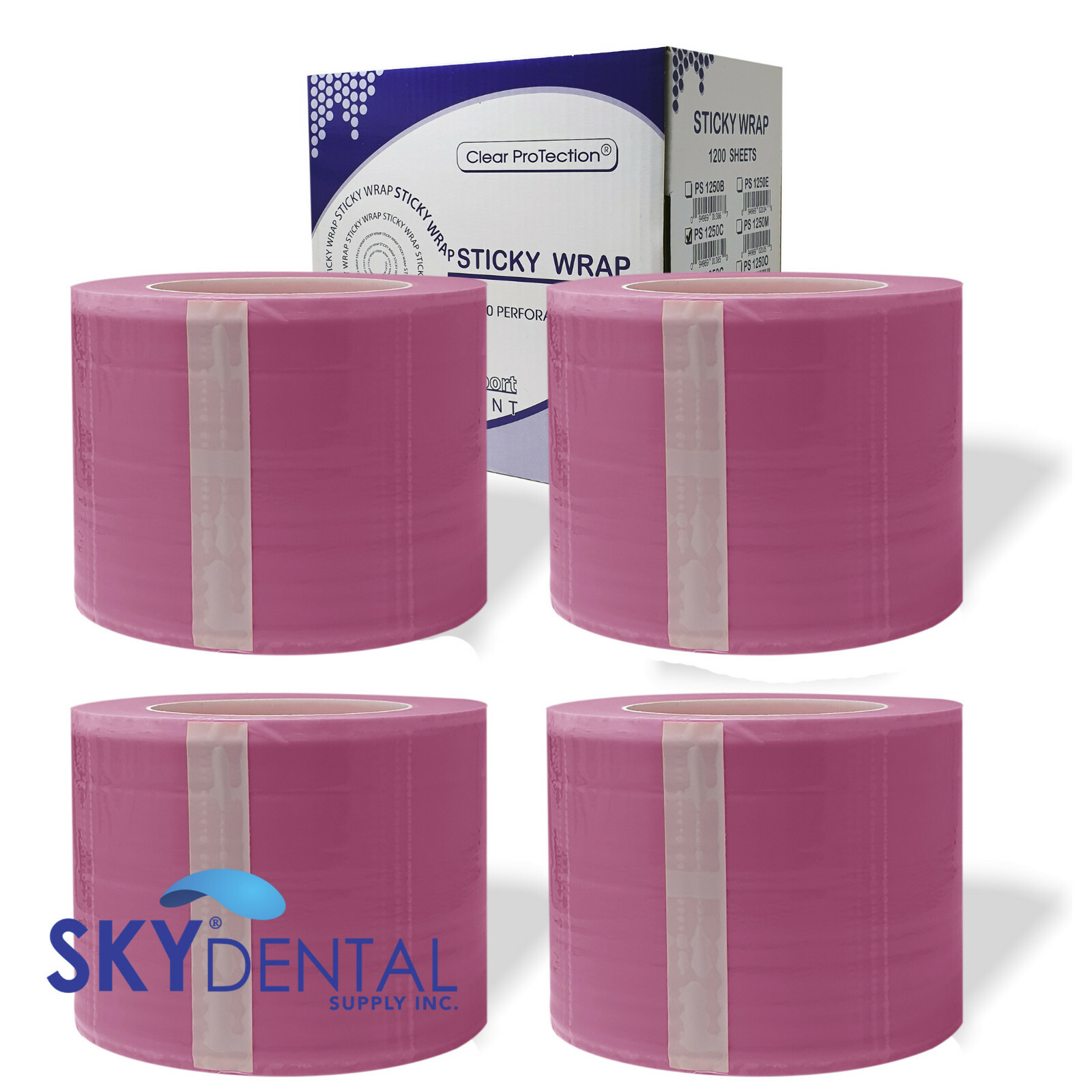 4 PACKS 1200 PERFORATED 4×6 DENTAL TATTOO BARRIER FILM ROLL PLASTIC SHEETS PINK
