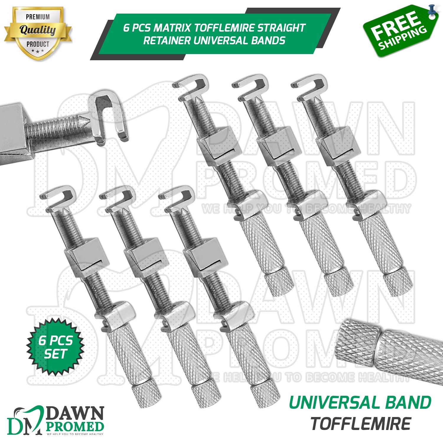 6 Pcs Matrix Tofflemire Straight Retainer Universal Bands Dental Instruments