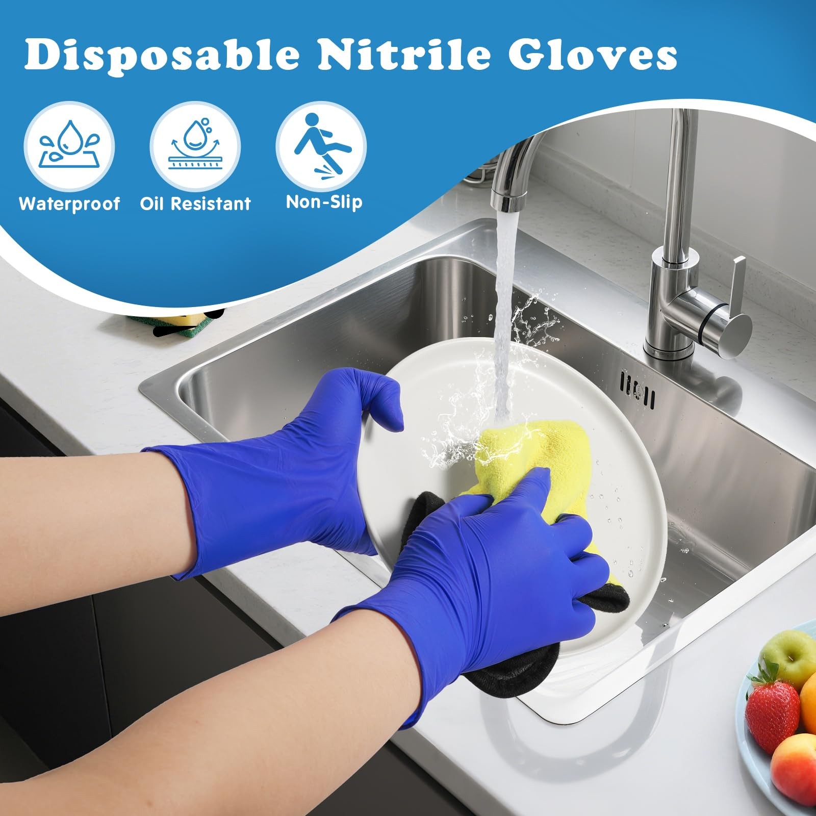 Disposable Nitrile Gloves Latex Free Glove for Kids Cooking, Painting Cleaning