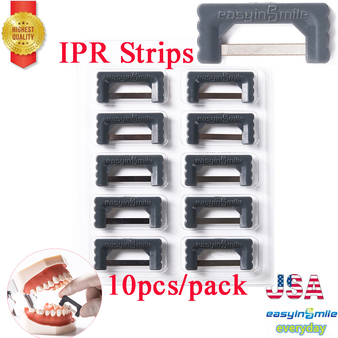Dental Enamel Restorative Strip Orthodontic IPR Interproximal Reduction Saw 10pc