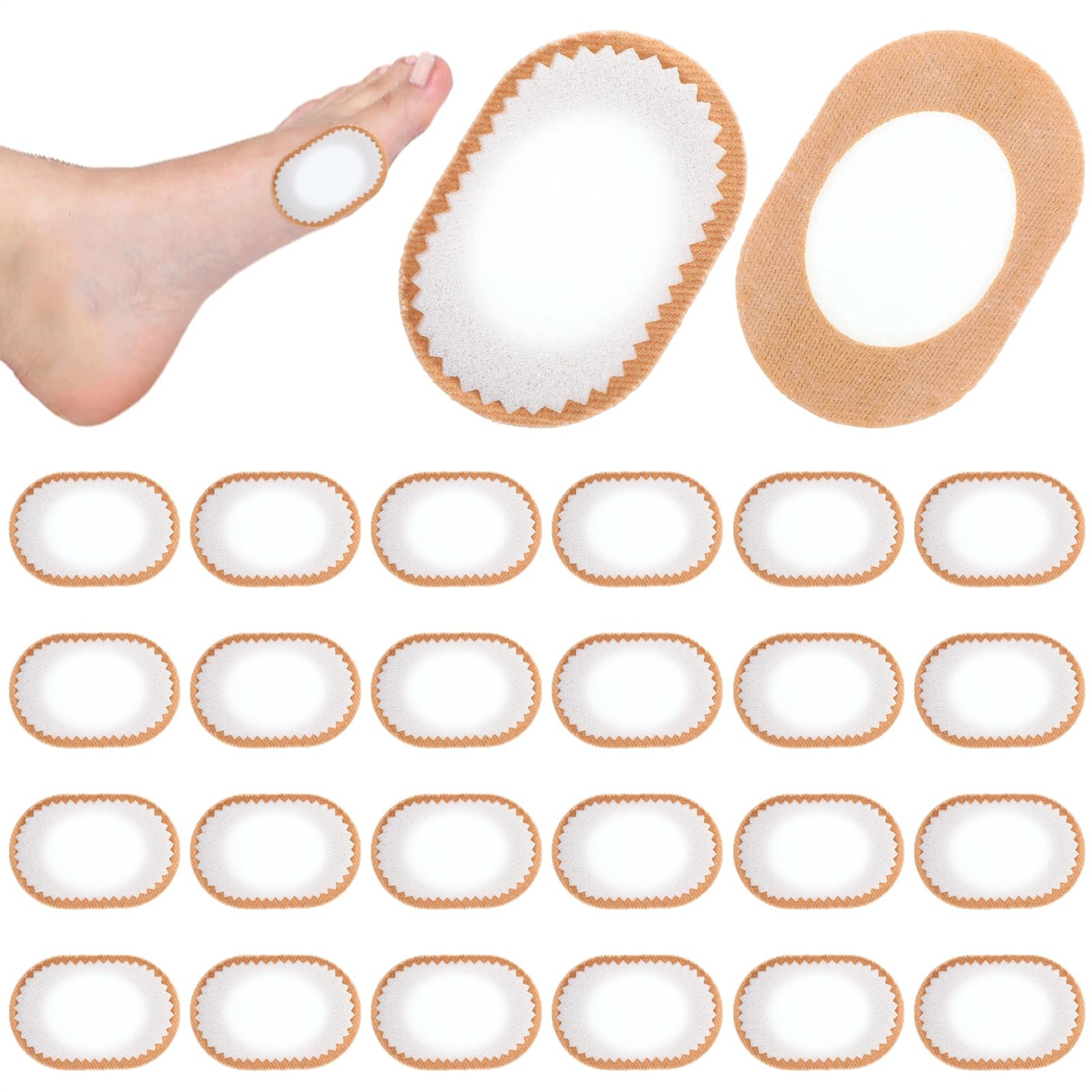 24 Pcs Bunion Pads to Wear with Shoes, Self-Adhesive Waterproof Cushion Brown
