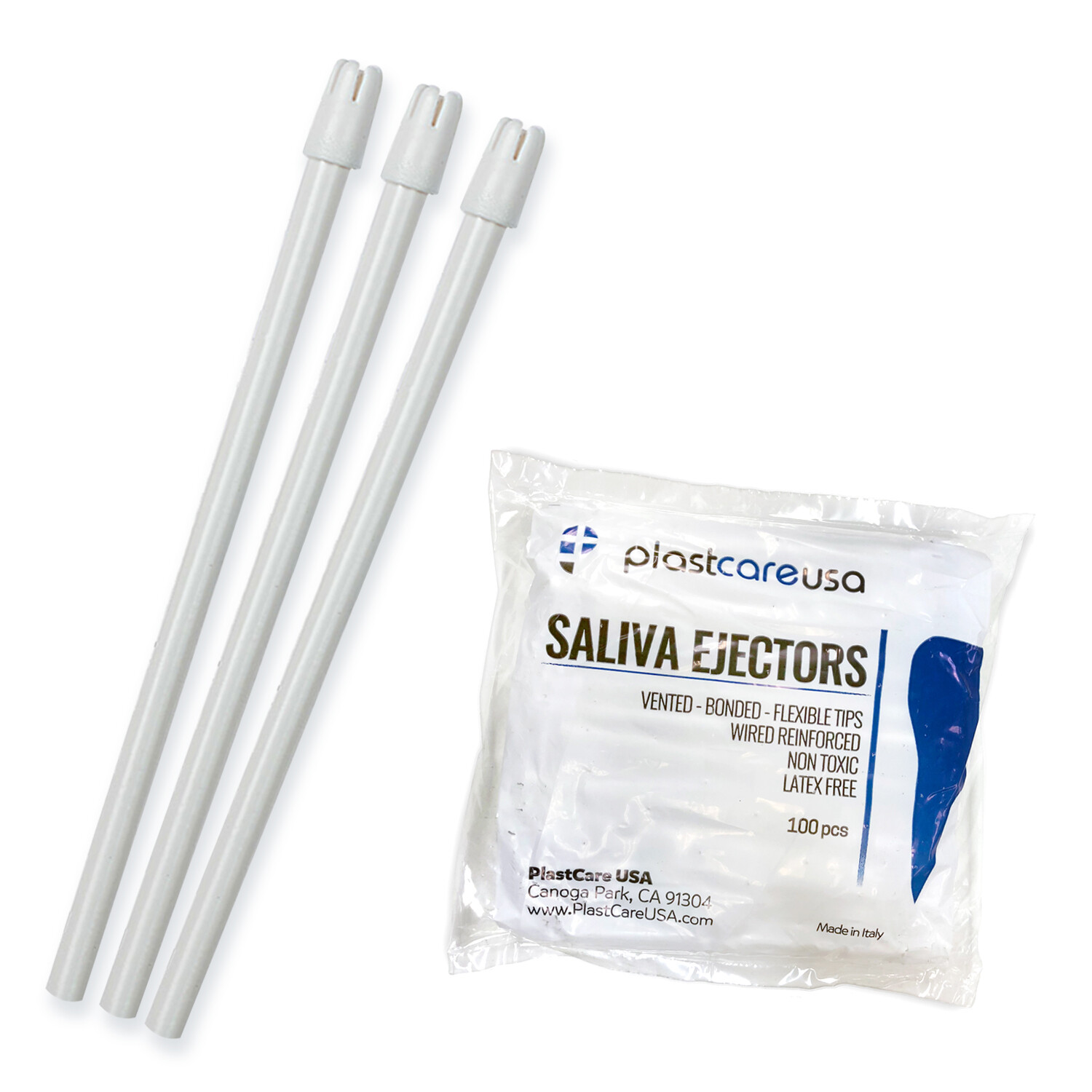 500 Saliva Ejectors Ejector White Dental Disposable Suction Tips (5 Bags)