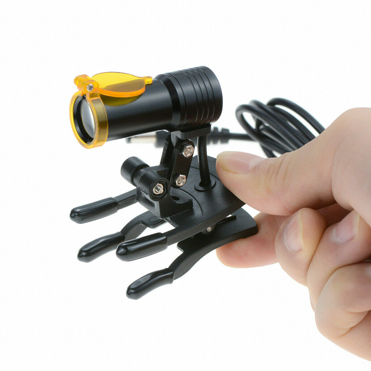 5W Dental Medical LED Head Light with Filter Clip-on Headlight for Glasses Black