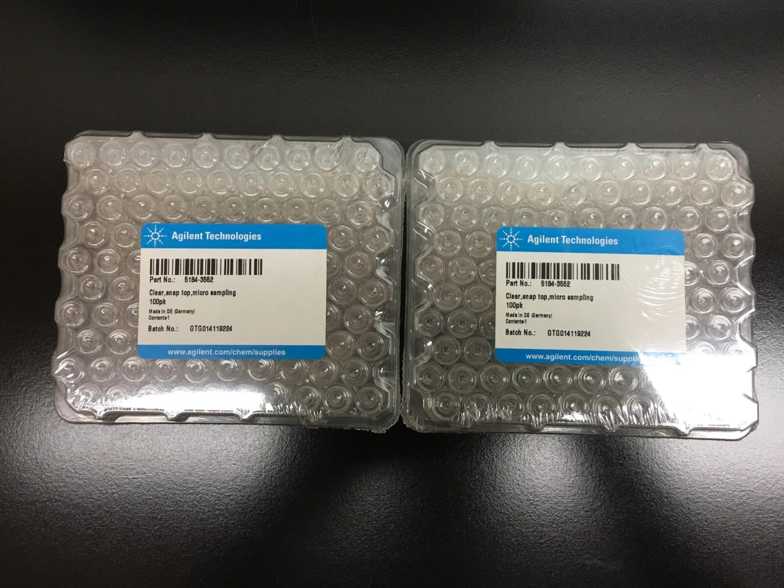 Agilent PN 5184-3552 Clear Snap Top Micro Sampling Vials 200 Pieces