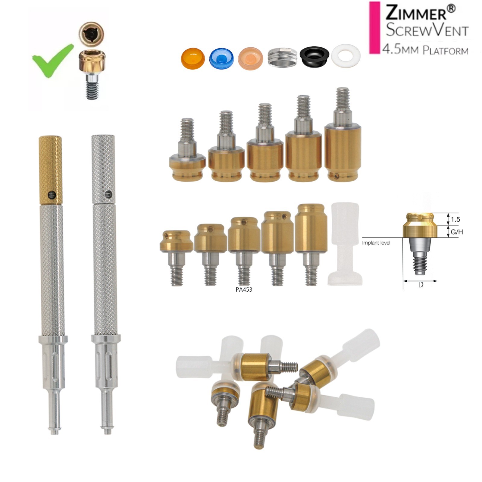 US LOCATOR Abutment Compatible with the ZimVie /Zimmer Biomet Tapered Screw Vent