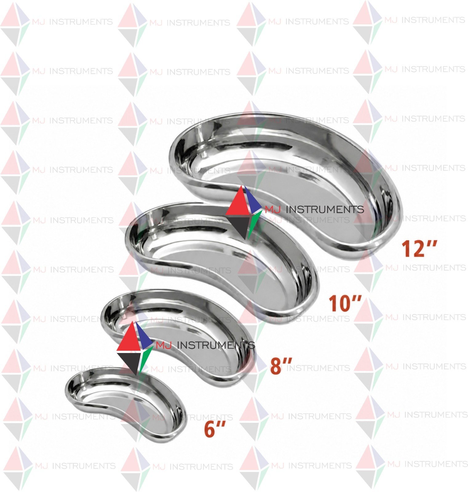 Stainless Steel Kidney Tray Medical Surgical Autoclavable Basin 6|8|10|12’
