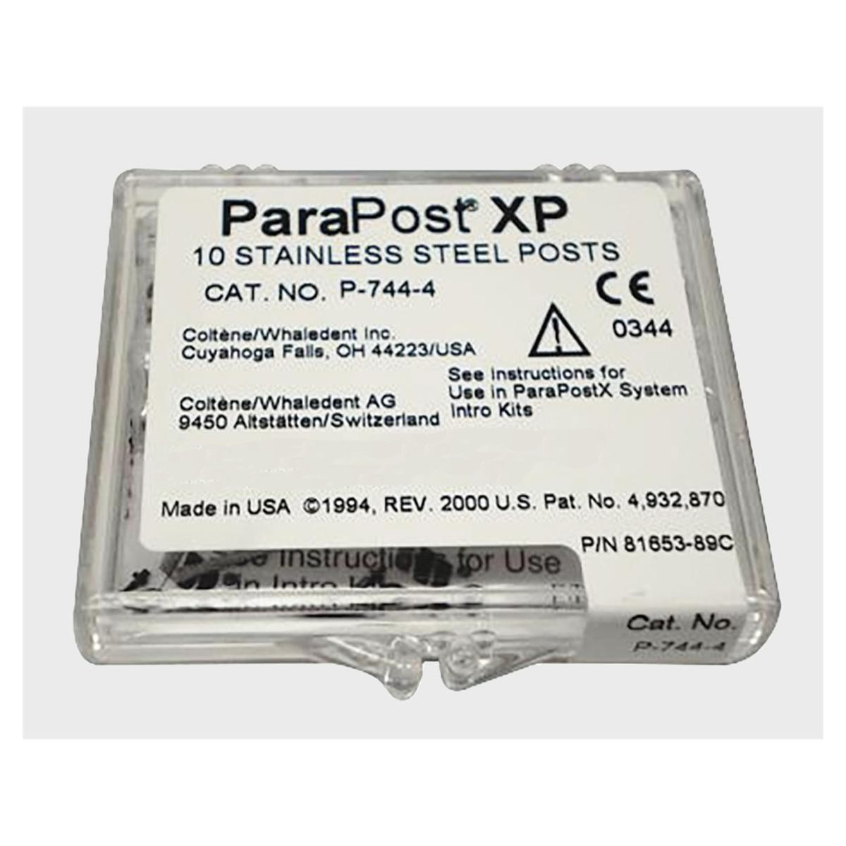 Coltene Whaledent P744-4 ParaPost XP Stainlesss Steel Posts .040″ Yellow 10/Pk