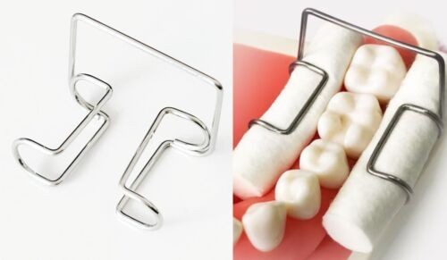 4/box Dental Cotton Roll Holder Clip Stainless Steel Dry Area Isolating