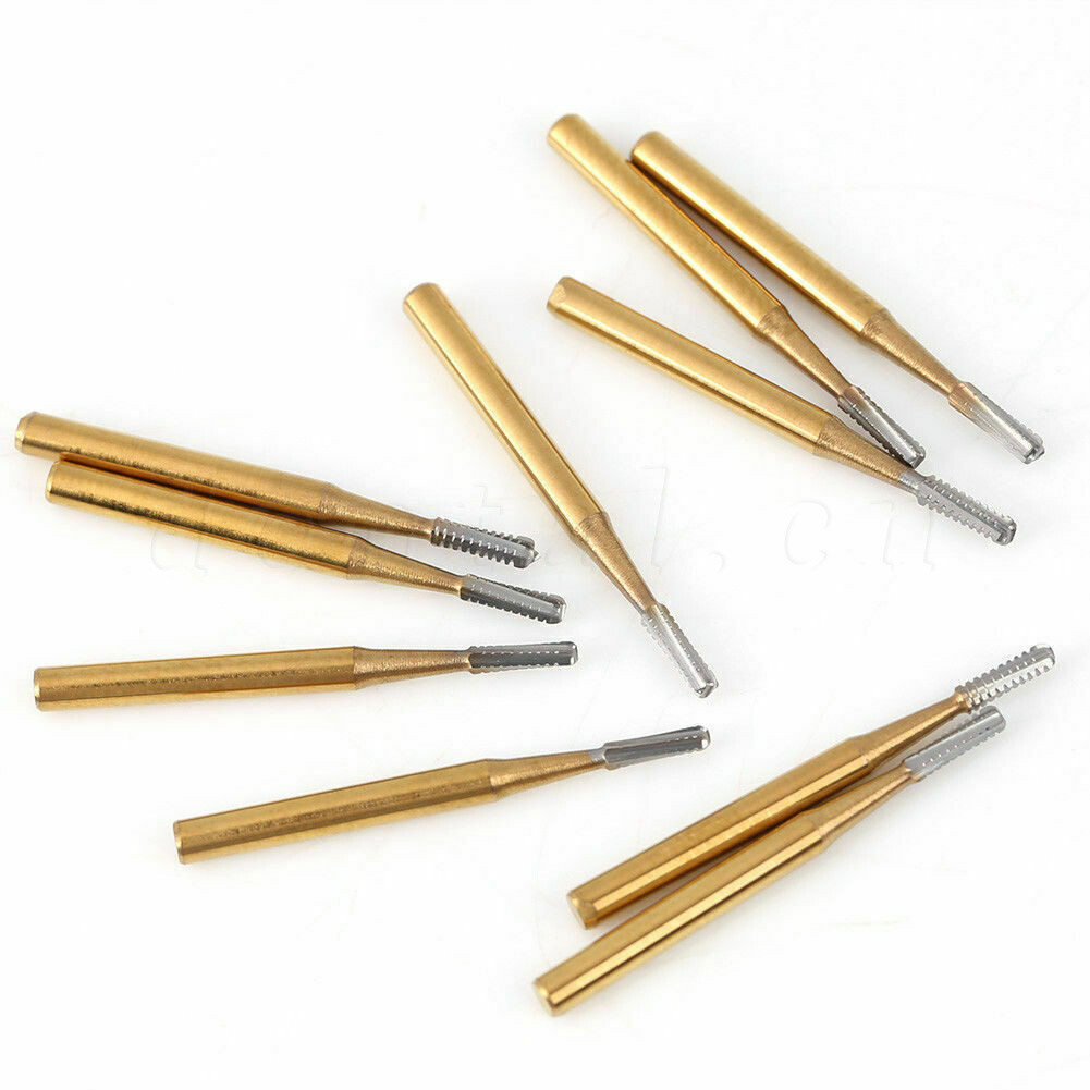 1-10 Box Dental Tungsten Steel Carbide Bur Crown Cutting Burs FG-1957 1.0*19mm
