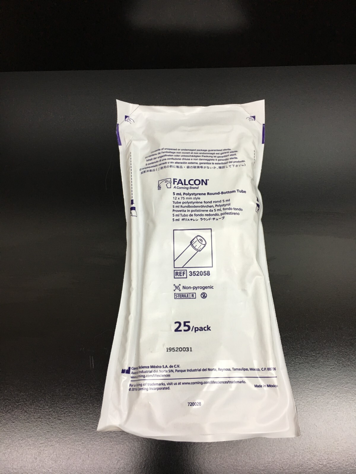 Corning Falcon REF 352058 5mL Round Bottom Tubes 12mm x 75mm Case