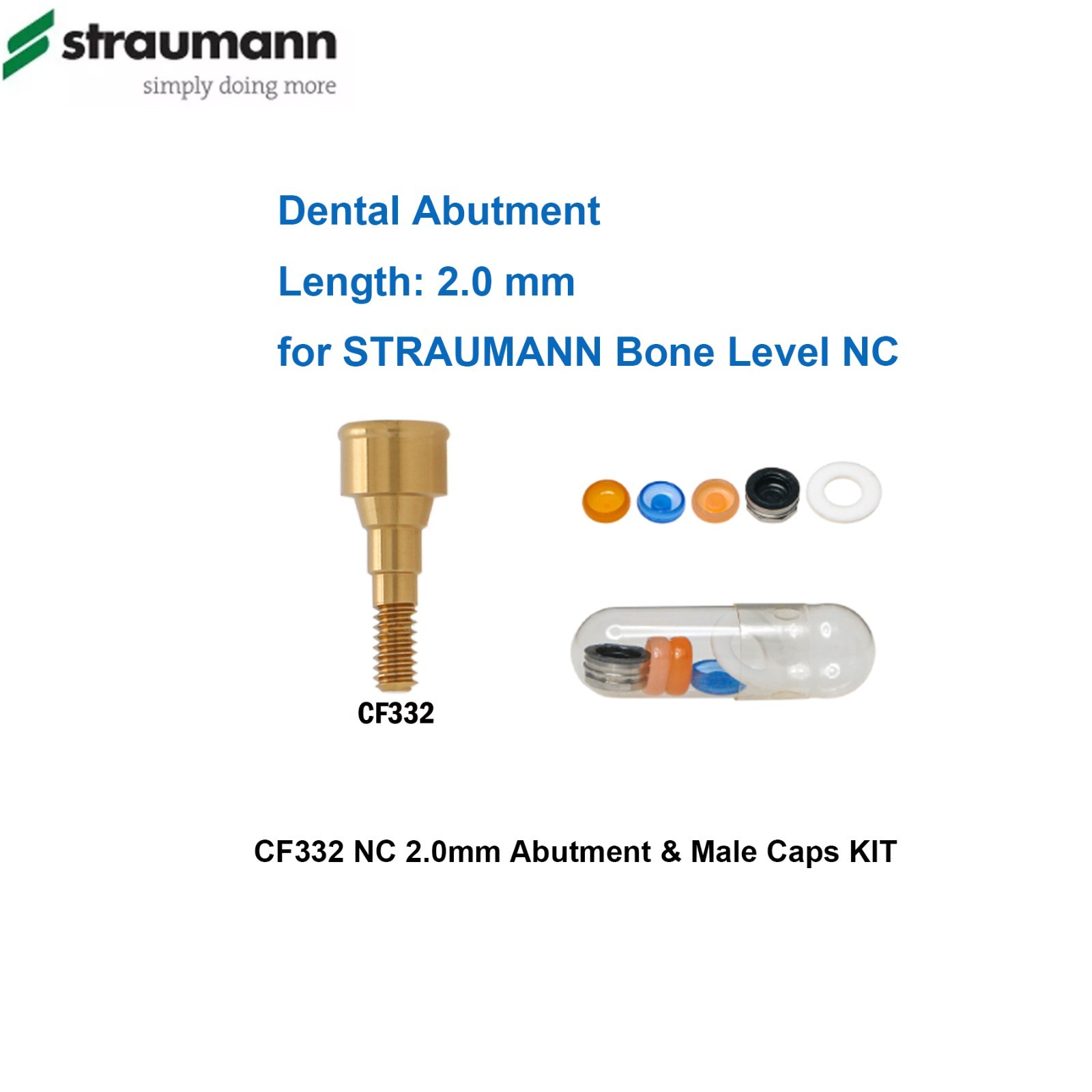 Locator Abutment & Retention Caps Compatible Straumann Bone Level Narrow/Regular