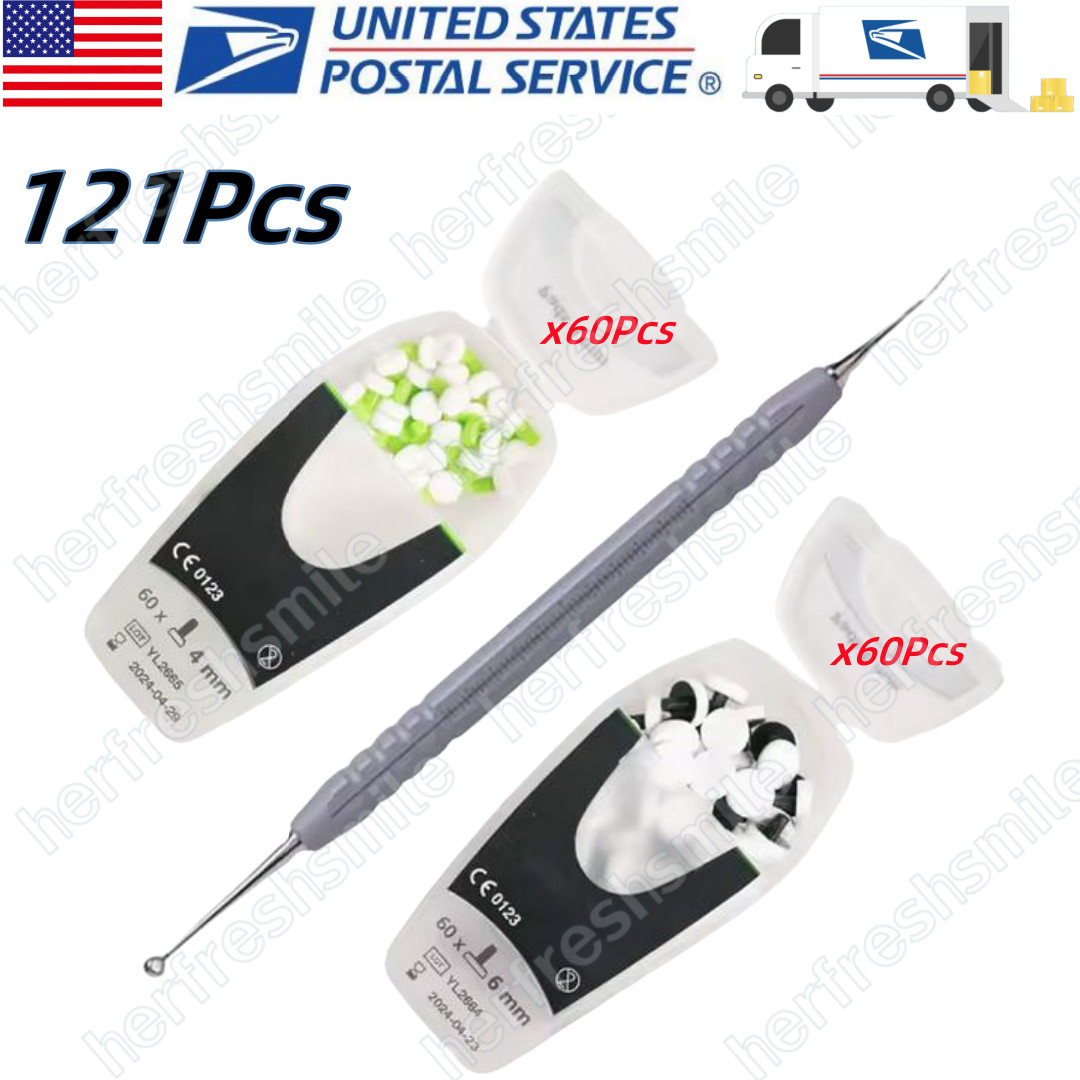 121Pcs Dental Foam Pad Handle Composite Resin Veneer Spatula L/S Pads OptraSulpt