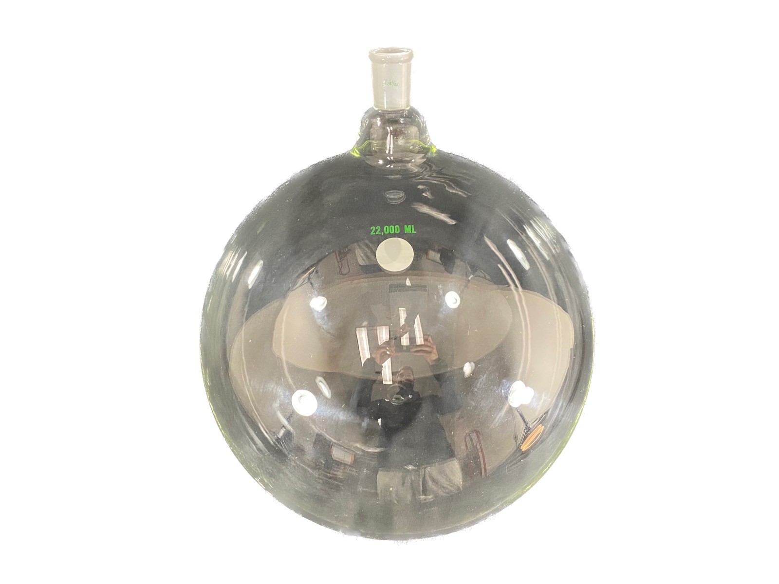 CHEMGLASS 22,000mL 24/40 Single Neck Glass Round Bottom Flask 22L