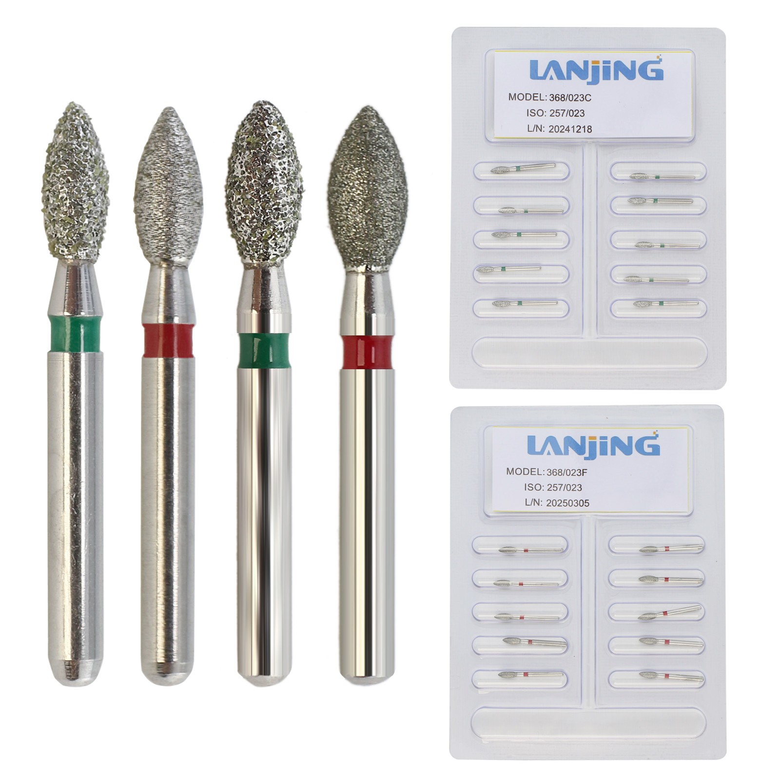 Dental Diamond Burs Football Egg Round Ball Taper Flame Burr FG High Speed Bur