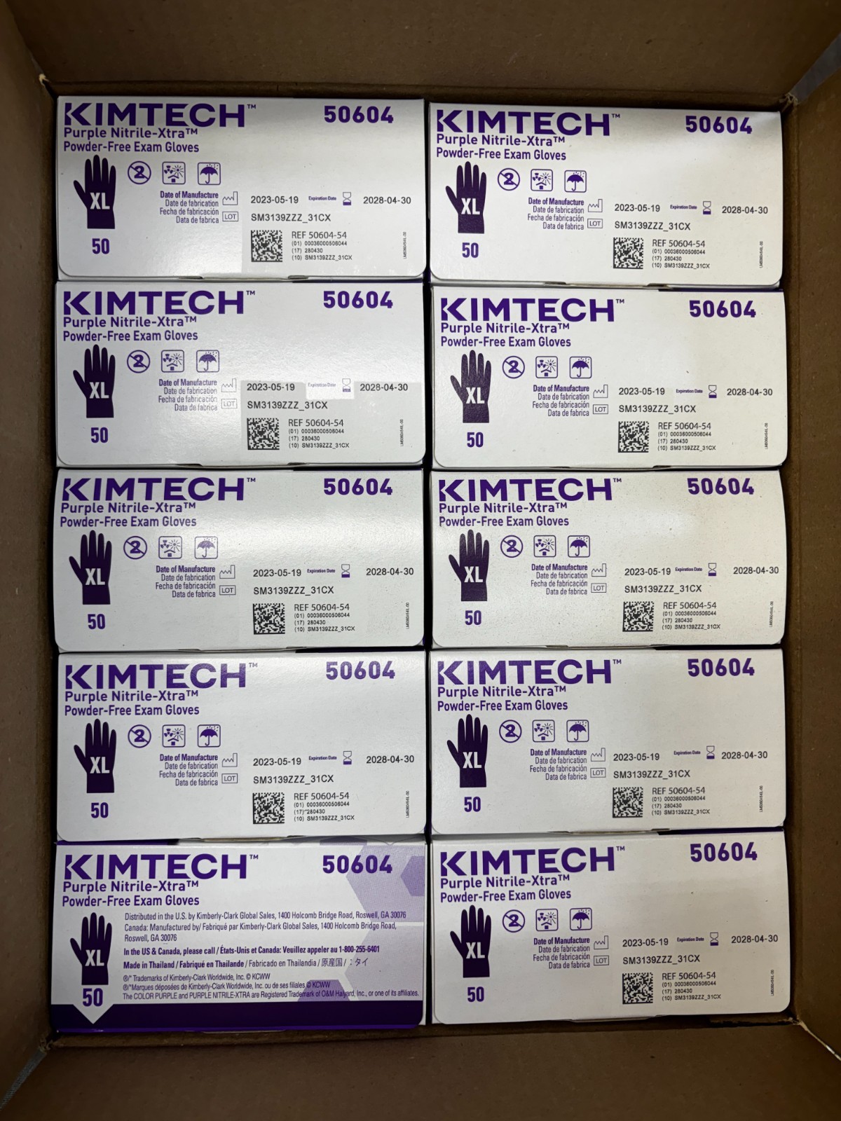 Kimtech Purple Nitrile Xtra Exam Gloves XL 50604 Powder Free 10 Boxes(500 pack)