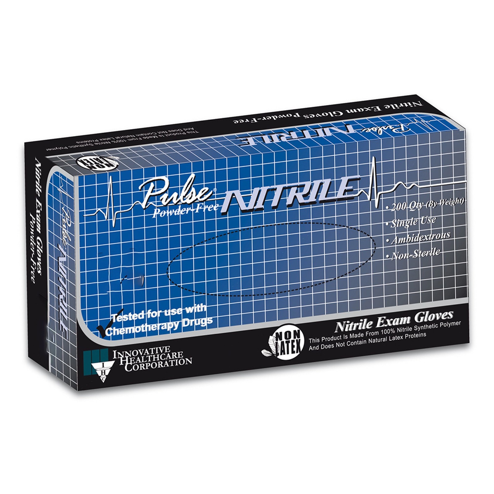 Pulse® Nitrile Exam Glove, Small, Aqua Blue