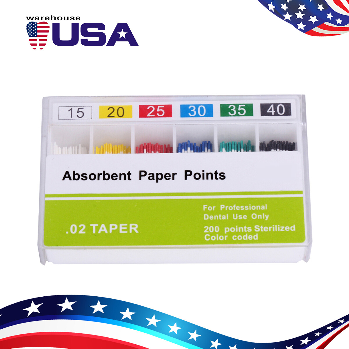 AZDENT Dental Root Endo Absorbent Paper Points PP 0.02/0.04/0.06 15#-40#