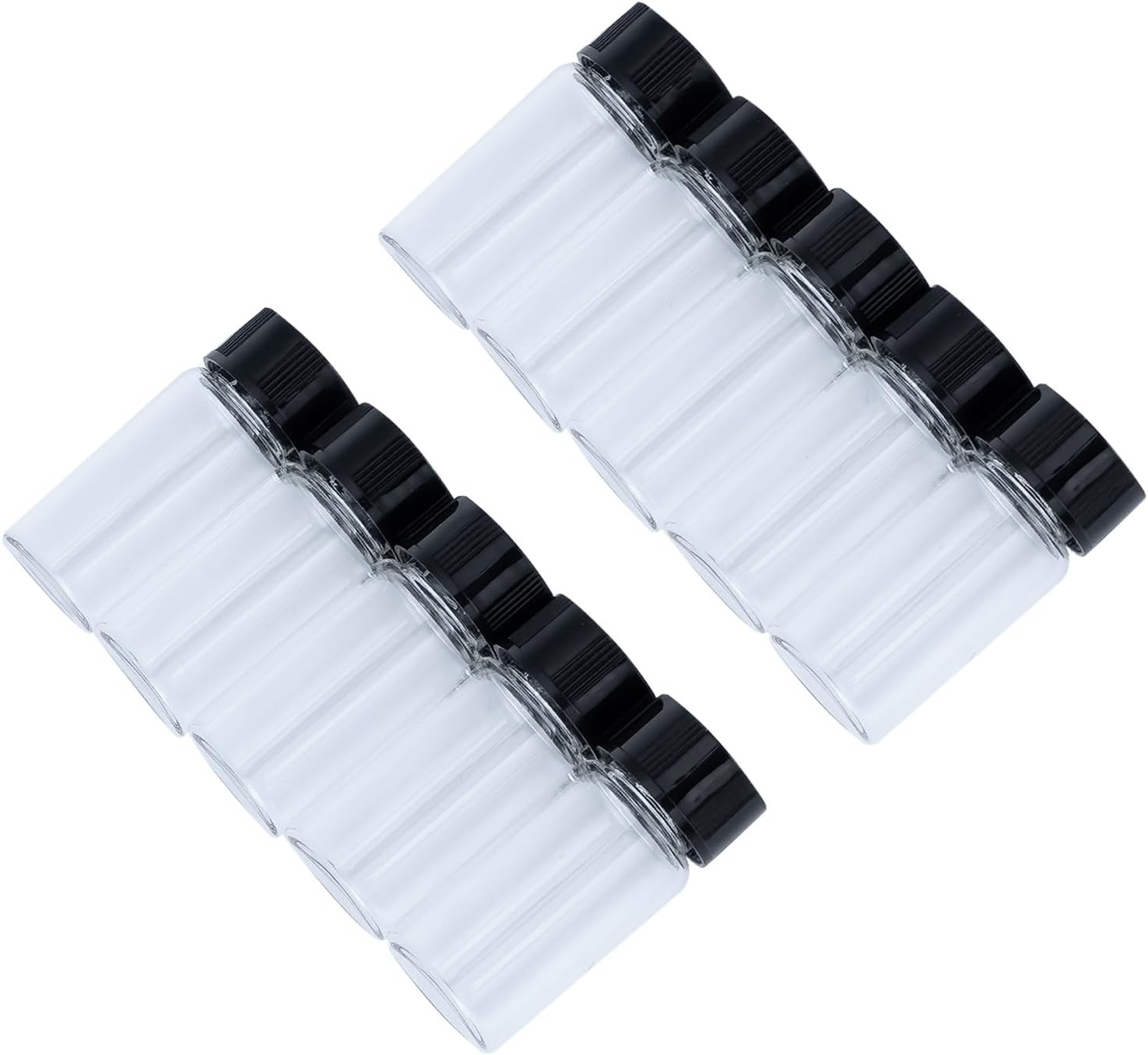 10 Pack 5ml Mini Clear Glass Vials with Plastic Screw Caps for Essential Oils