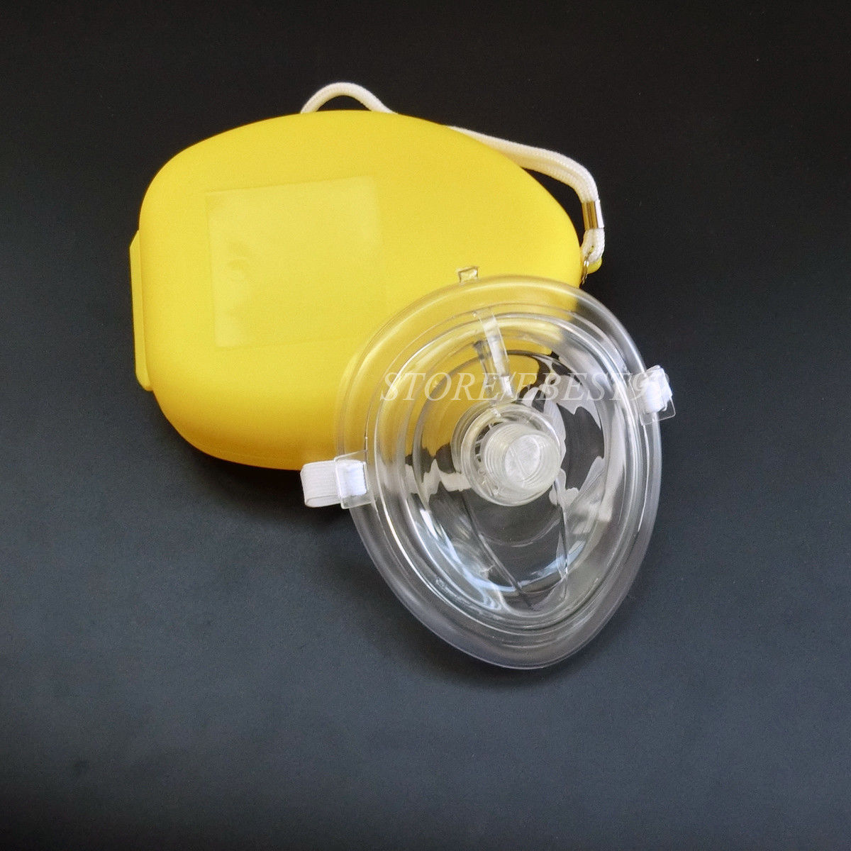 1x Yellow CPR Pocket Face Shield Resuscitator Rescue cpr kit Face shield