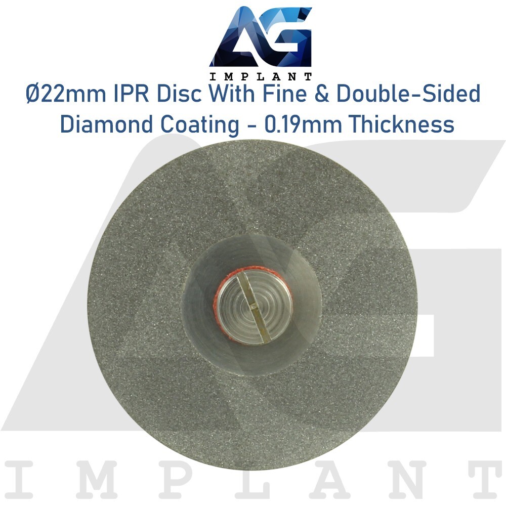 Ø22mm IPR Disc Fine Double Sided Diamond Coating 0.19 Ortho Mandrel