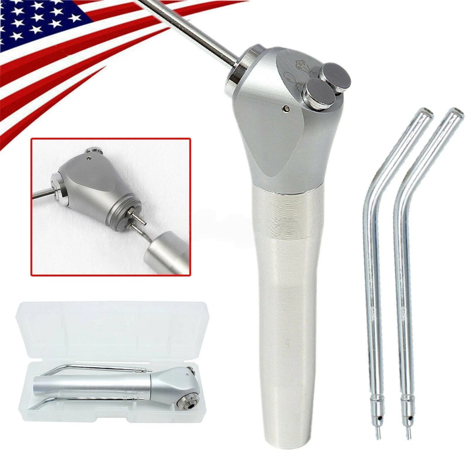 1-5 Kits Dental 3 Three Triple Way Syringe Air Water Handpiece + 2 Nozzles Tips
