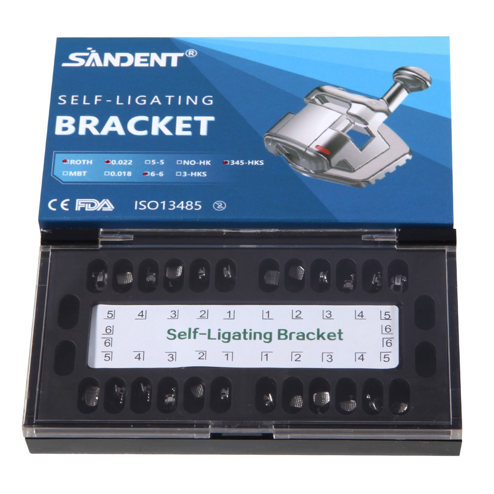 Dental Orthodontic Self-Ligating Brackets Braces Roth 022 Hooks 345 Buccal Tubes