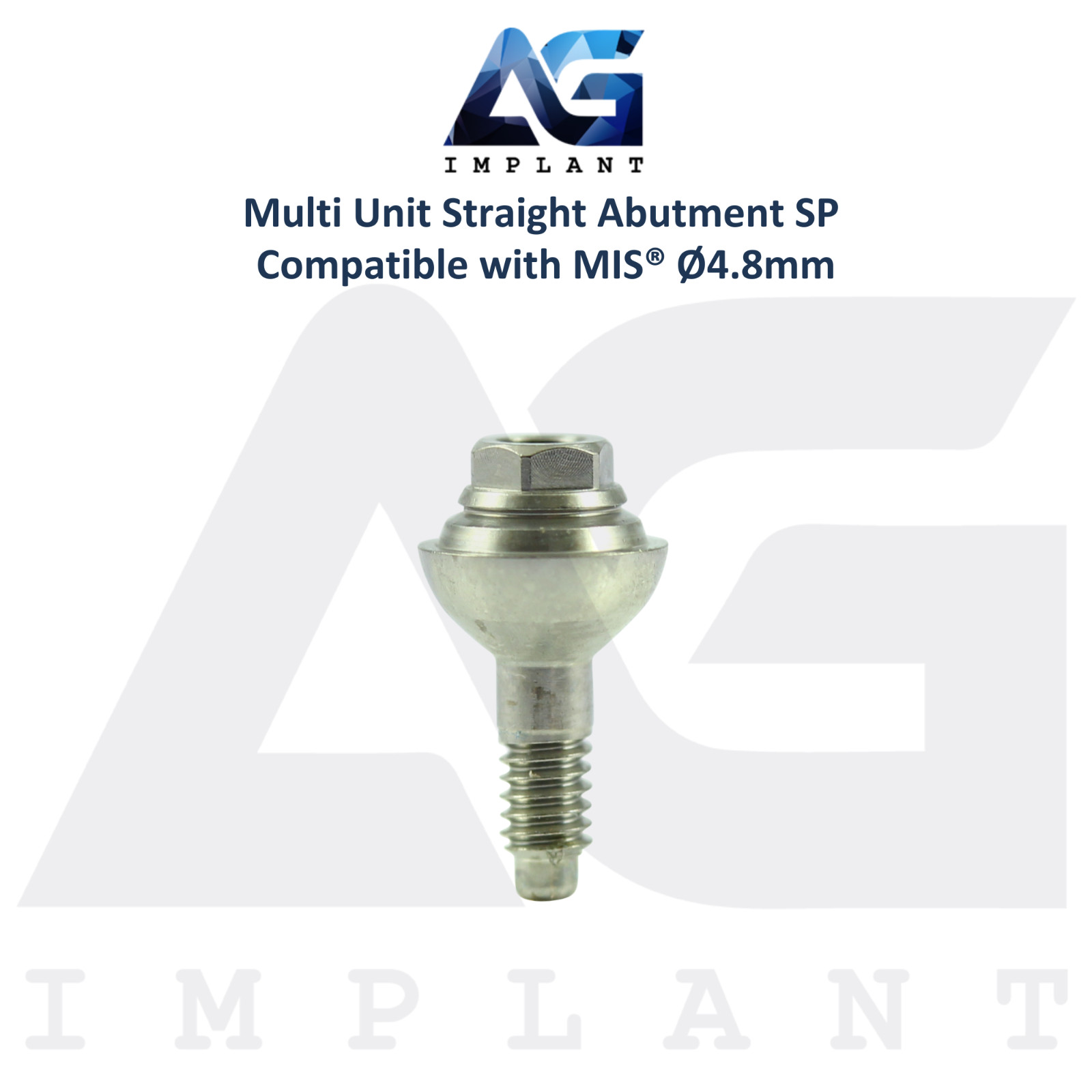 5 Multi Unit Straight Prosthetic MIS® Seven Standard Platform Compatible 4.8mm