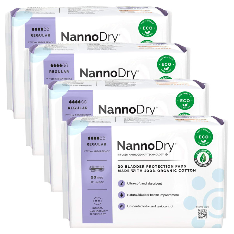 Nannodry Incontinence Pads For Women – 100 Organic Cotton Postpartum Pads